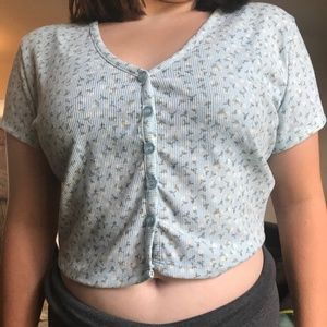 Blue crop top